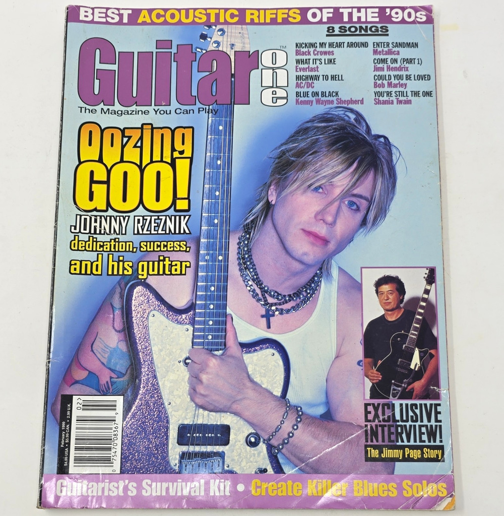 Guitar One Magazine Feb 1999 Issue #2 Johnny Rzeznik Jimmy Page Goo Goo Dolls
